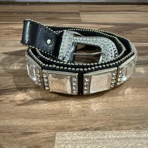 Black and Silver Embellished Belt